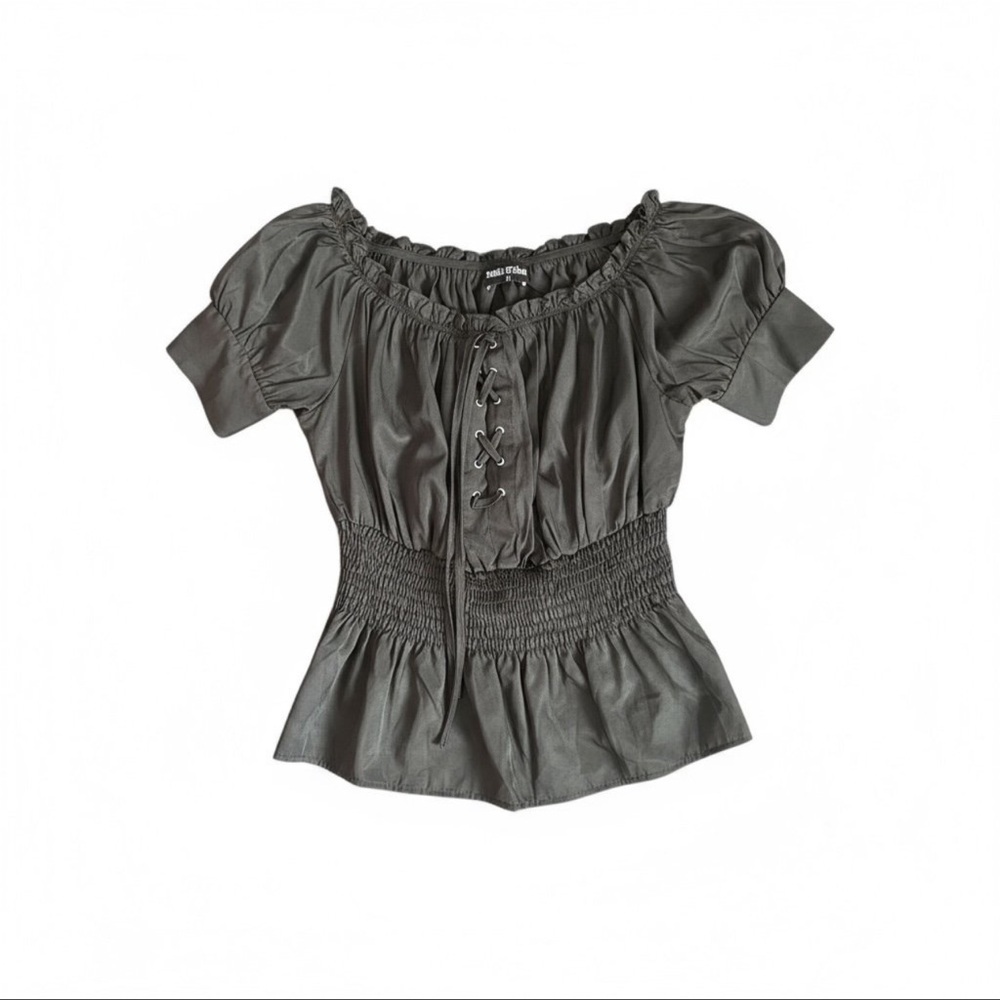 Scarlett Darkness Cinch Waist Blouse NWT size Medium